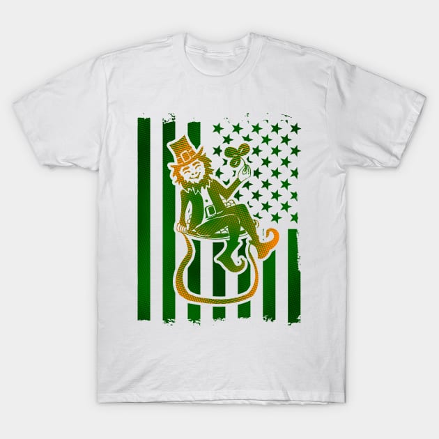 Irish American Leprechaun T-Shirt by RadStar